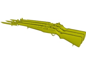 1/22.5 scale Springfield M-1 Garand & bayonet x 3 in Clear Ultra Fine Detail Plastic