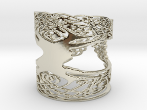 Celtic tree of life Ring  in 14k White Gold: 6 / 51.5