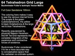 64 Tetrahedron Grid Large Vector Equilibrium in Full Color Sandstone