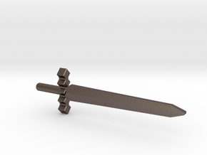 Cybercube Sword (3mm, 4mm, 5mm) in Polished Bronzed-Silver Steel: Small