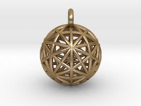 Earth Grid - disdyakis triacontahedron - 26mm diam in Polished Gold Steel