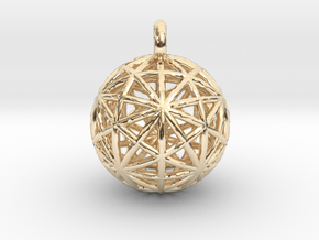 Earth Grid - disdyakis triacontahedron - 26mm diam in 14k Gold Plated Brass