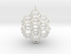 Truncated Octahedral Honeycomb - 28mm in White Natural Versatile Plastic