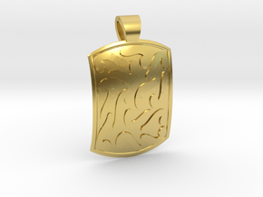 Ethnic comma-style [pendant] in Polished Brass
