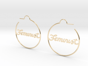 Feminist Hoop Earrings in 14k Gold Plated Brass