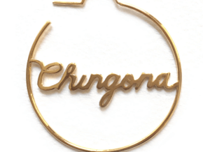 Chingona Hoop Earrings in 14k Gold Plated Brass