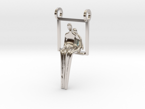 Close to Me Pendant- without chain in Rhodium Plated Brass