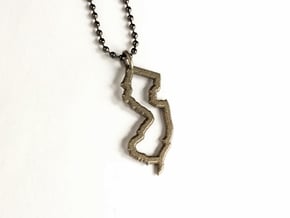New Jersey Pendant  in Polished Bronzed Silver Steel