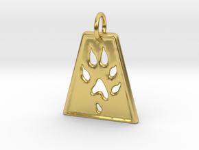 Small Ferret Paw Print - Geometric in Polished Brass