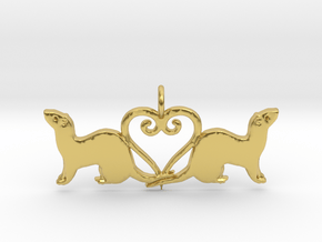 Double ferret pendant middle hanger 1 in Polished Brass