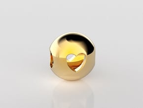 Heart ball bead pendant in 14K Yellow Gold