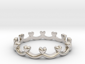 Scalloped Heart Ring (Multiple Sizes) in Platinum: 4 / 46.5