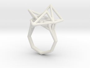 Tetryn Ring Wireframe Wide 8 in White Natural Versatile Plastic