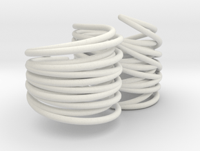Rib Cage Double Ring 110 in White Natural Versatile Plastic