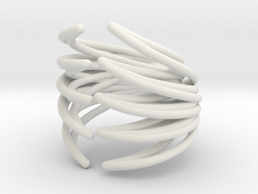 Rib Cage Ring 2 in White Natural Versatile Plastic