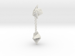 Tetryn Dangle Earrings Small in White Natural Versatile Plastic