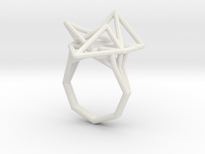 Geo Ring WF Wide in White Natural Versatile Plastic