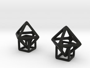 Dangling Cube in Black Natural Versatile Plastic