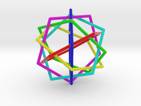 0453 Interwoven Set of Six Pentagons (d=10.0 cm) in Full Color Sandstone
