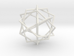0453 Interwoven Set of Six Pentagons (d=10.0 cm) in White Natural Versatile Plastic