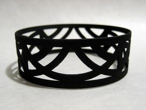 Art Deco Bangle Bracelet  in Black Natural Versatile Plastic: Small
