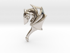 ❤ Dragon in Rhodium Plated Brass