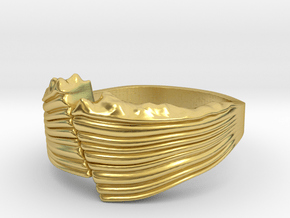 Dip Slip Fault Ring - Geology Jewelry in Polished Brass: 9 / 59