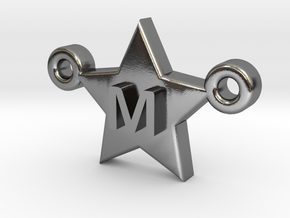 Customizable Star Letter Pendant -1,45cm in Polished Silver