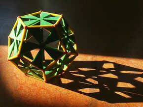 Colored Sandstone dodecahedron, 10 cm in Full Color Sandstone