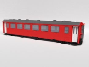 RhB B 541 01 Passenger Wagon, EW III Refit 2010 in Tan Fine Detail Plastic