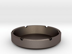 simple custom ashtray in Polished Bronzed-Silver Steel