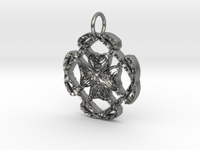 Celtic Lucky Clover Pendant in Natural Silver: Small
