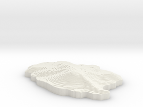 Topographical Mammoth Mountain in White Natural Versatile Plastic: Small