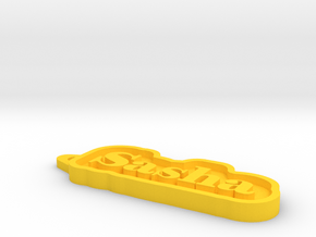 Sasha Name Tag in Yellow Processed Versatile Plastic