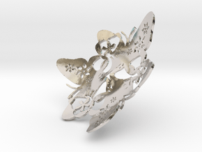 Butterfly Bowl 1 - d=9cm in Rhodium Plated Brass