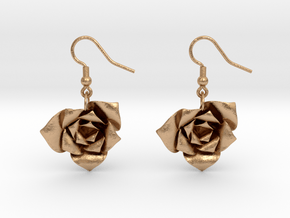 Rose Earrings in Natural Bronze (Interlocking Parts)