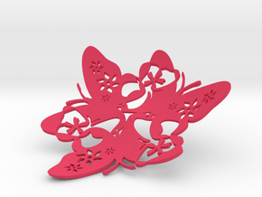 Butterfly Bowl 1 - d=11cm in Pink Processed Versatile Plastic