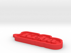 Keba Name Tag in Red Processed Versatile Plastic