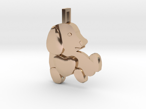 Dog with a big heart in 14k Rose Gold Plated Brass
