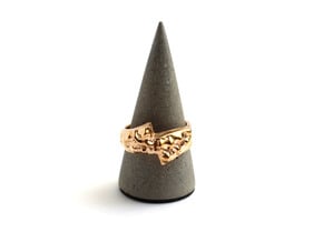 Strike Slip Fault Ring - Geology Jewelry in Polished Bronze: 8 / 56.75
