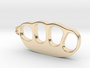 Knuckle Duster Keyring with Custom Text Option in 14k Gold Plated Brass