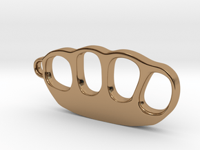 Knuckle Duster Keyring with Custom Text Option in Polished Brass