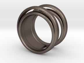 Luna ring  in Polished Bronzed-Silver Steel