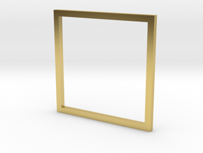 Square 16.00mm in Polished Brass
