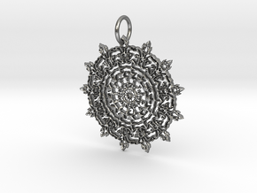Native Star Shield Pendant in Natural Silver: Medium