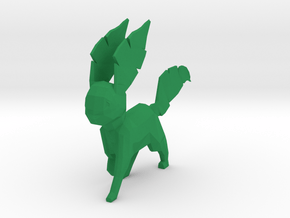 Low Poly Leafeon in Green Processed Versatile Plastic