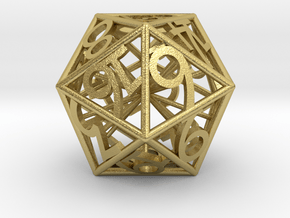 D20 Balanced - Numbers Only Heart Crit in Natural Brass