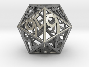 D20 Balanced - Numbers Only Heart Crit in Natural Silver
