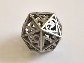 D20 Balanced - Numbers Only Heart Crit in Polished Bronzed-Silver Steel