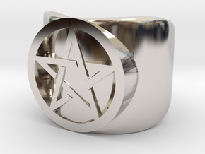 Pentacle Ring - thick in Platinum: 10 / 61.5